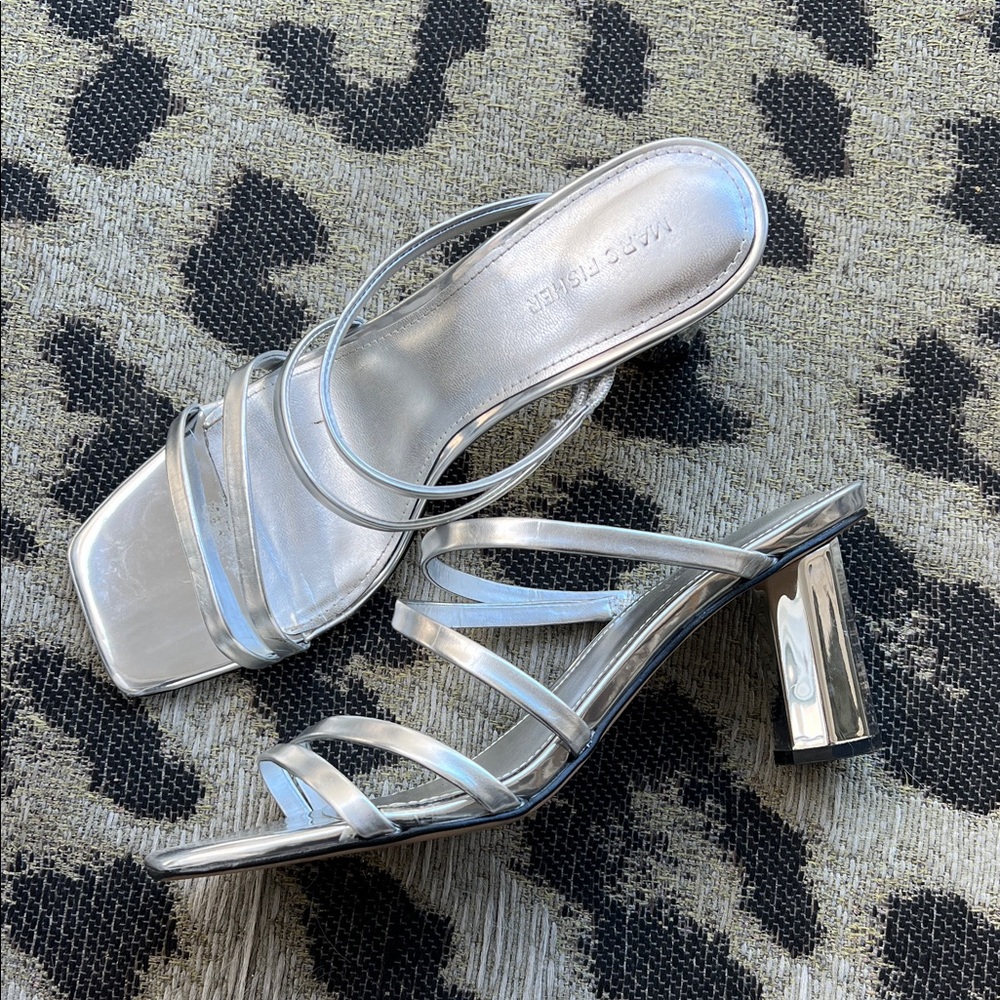 Marc fisher Silver Strappy Kristin Heeled Sandals